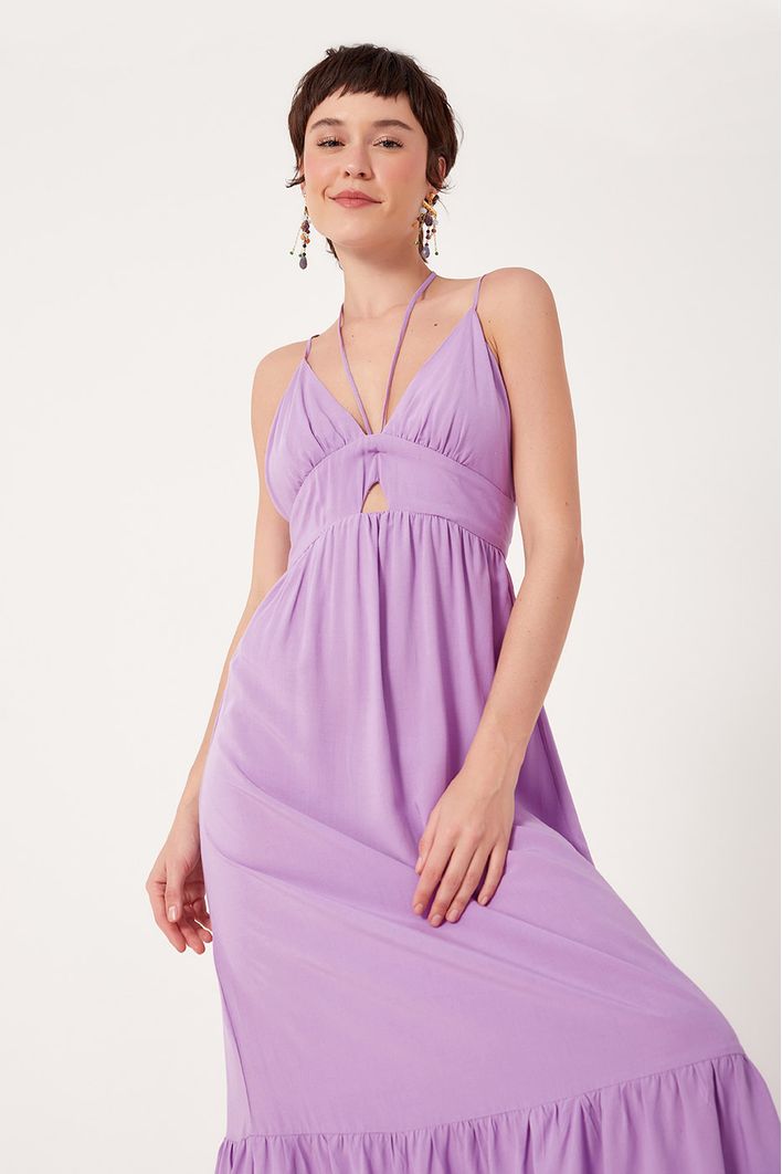 Vestido Longo Amarracao Pescoco