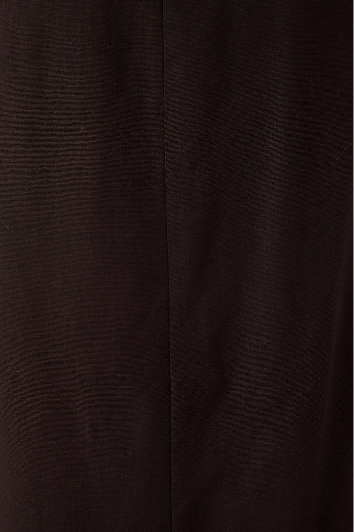 Vestido Midi Linho Com Cadarco E Bordado
