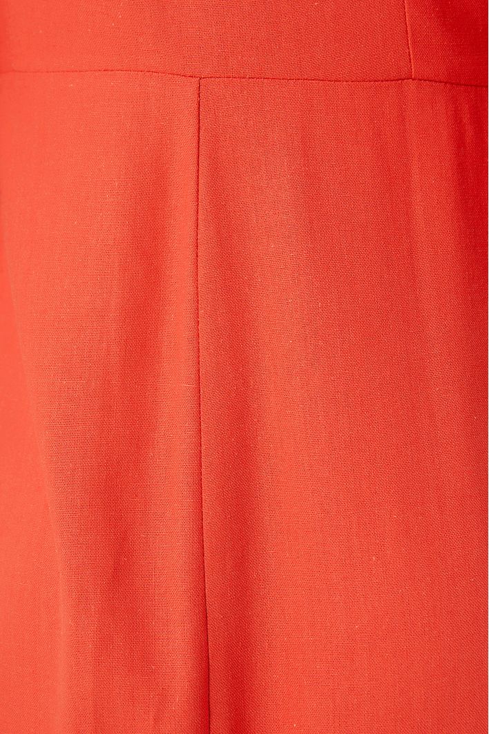 Vestido Linho Longuete Botao Frente