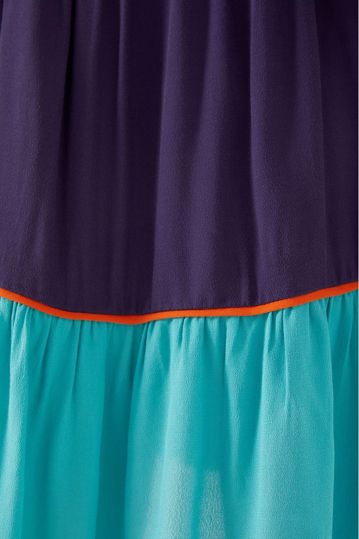 Vestido Curto Crepe Amplo Multicolor
