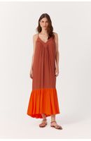 Vestido Longuete Crepe Recorte Decote