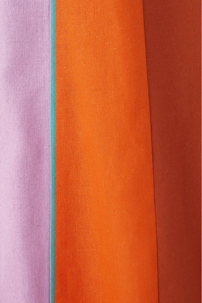 Vestido Linho Longuete Recortes Color