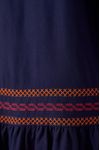Vestido Curto Linho Com Pala Bordada