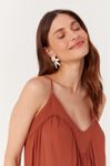 Vestido Longuete Crepe Recorte Decote