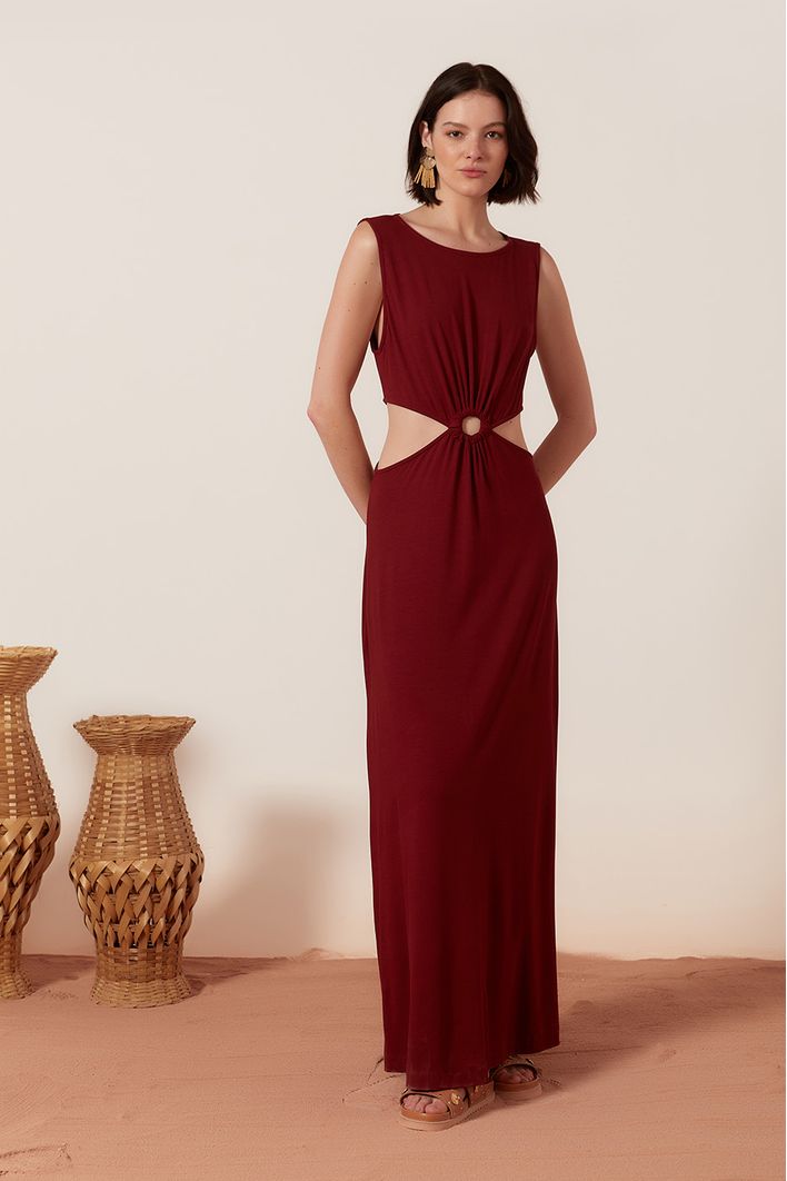 Vestido Vazado Malha Crepe