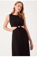 Vestido Vazado Malha Crepe