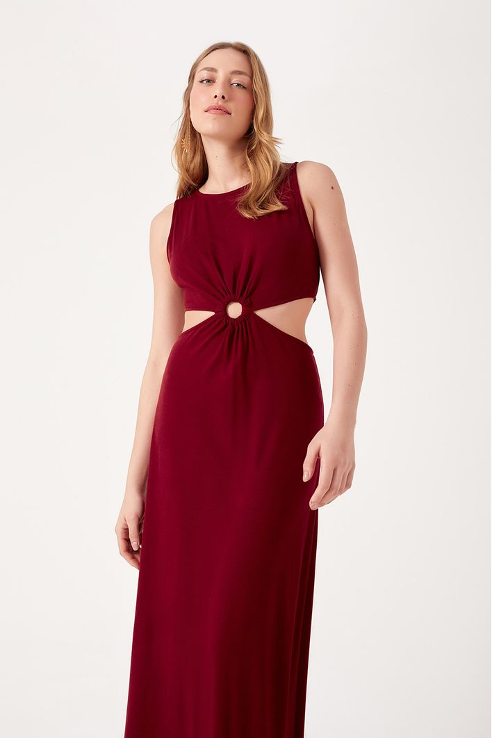 Vestido Vazado Malha Crepe