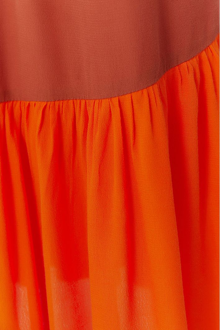 Vestido Longuete Crepe Recorte Decote