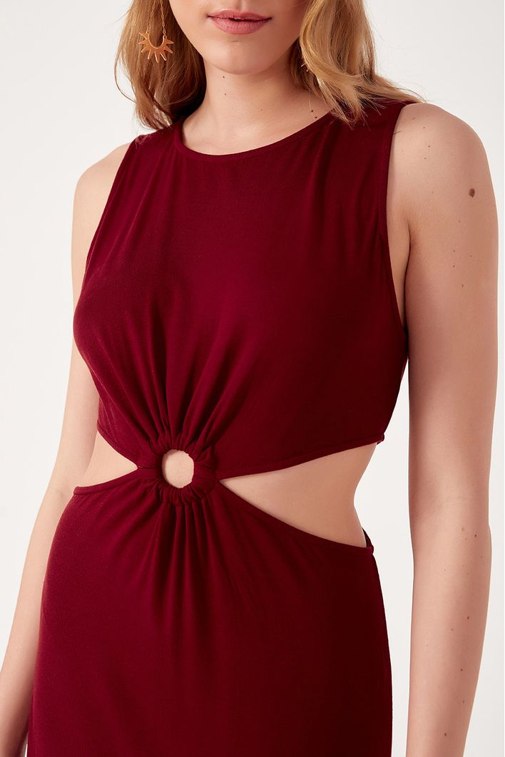 Vestido Vazado Malha Crepe