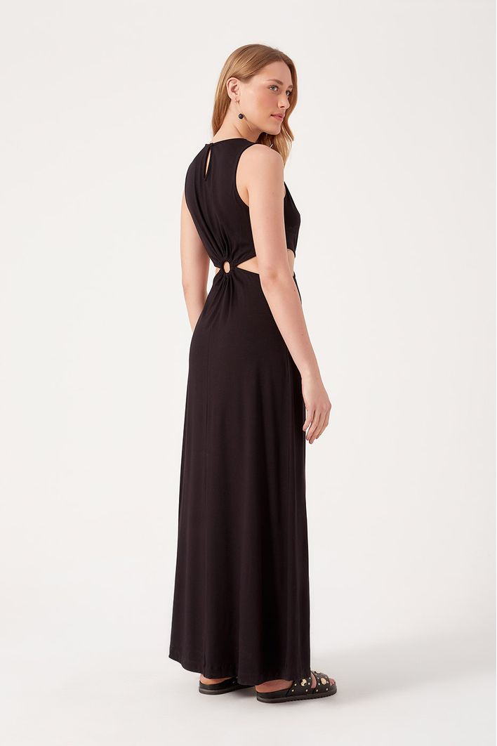 Vestido Vazado Malha Crepe