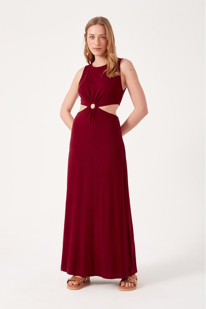 Vestido Vazado Malha Crepe