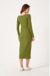 Vestido Ombro Vazado Malha Canelada