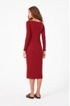 Vestido Ombro Vazado Malha Canelada