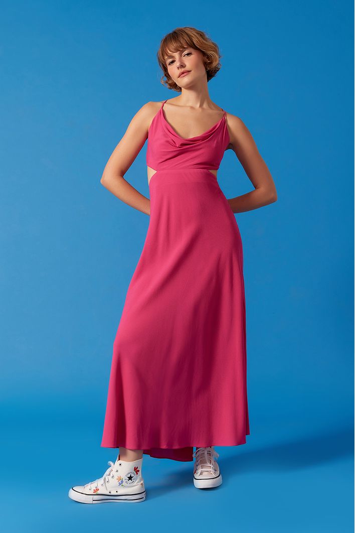 Vestido Cropped Drapeado Busto