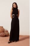 Vestido Canelado Cintura Vazada