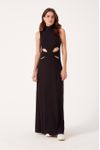 Vestido Canelado Cintura Vazada