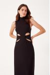 Vestido Canelado Cintura Vazada