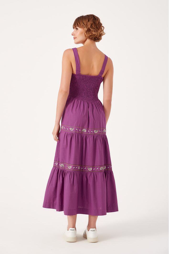 Vestido Midi Bordado Bandana