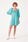 Vestido Manga Bufante Linho