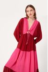 Vestido Longo Lurex Bicolor