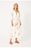 Vestido Midi Bordado Acetinado