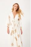 Vestido Midi Bordado Acetinado