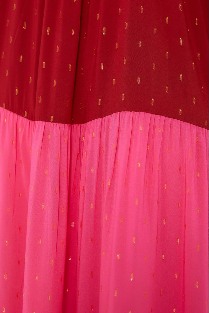 Vestido Longo Lurex Bicolor