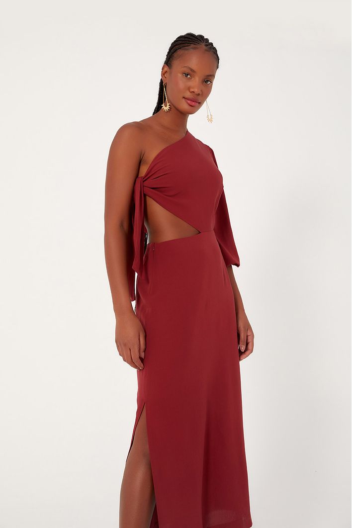 Vestido Longuete Um Ombro Só