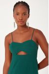 Vestido Linho Midi Com Fenda