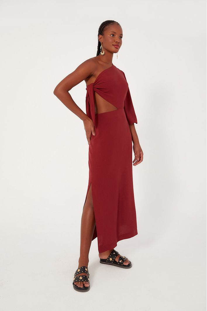 Vestido Longuete Um Ombro Só