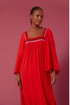 Vestido Crepe Longuete Com Retilinea