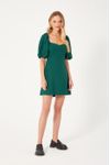 Vestido Curto Linho Manga Bufante