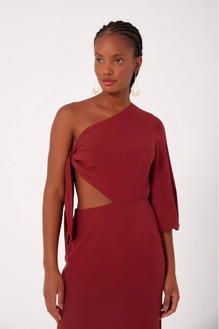 Vestido Longuete Um Ombro Só