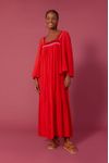 Vestido Crepe Longuete Com Retilinea