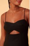 Vestido Linho Midi Com Fenda