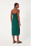 Vestido Linho Midi Com Fenda