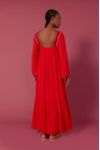 Vestido Crepe Longuete Com Retilinea