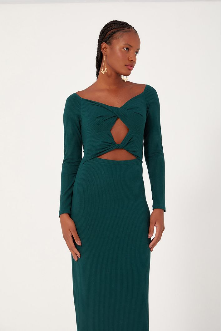 Vestido Torcido Frente Canelado