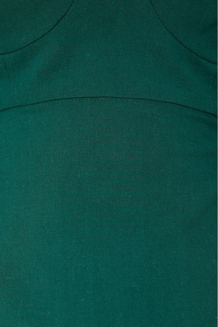 Vestido Curto Linho Manga Bufante
