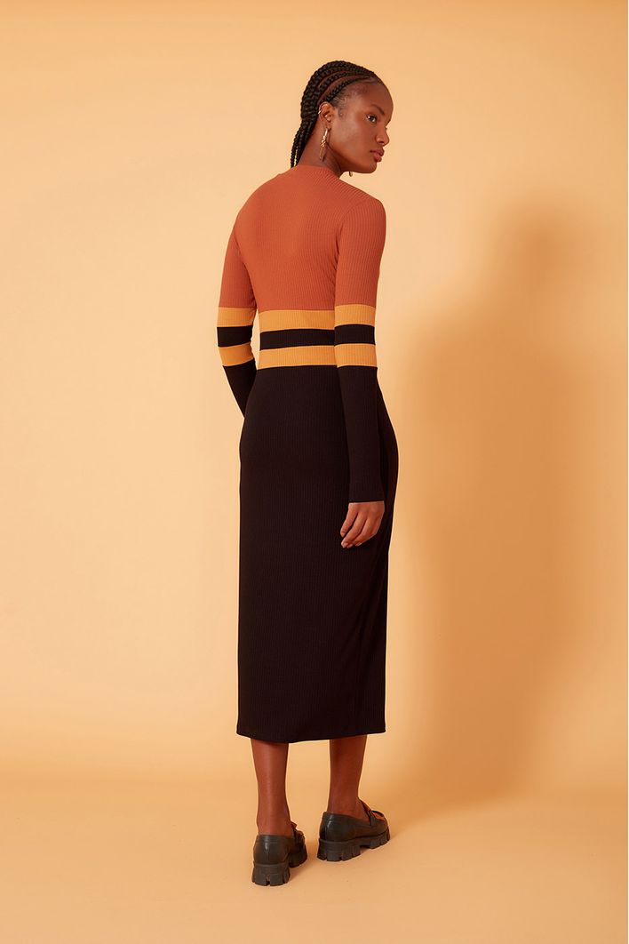 Vestido Malha Canelada 3 Cores