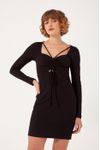 Vestido Canelado Busto Franzido