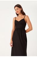 Vestido Linho Midi Recortes
