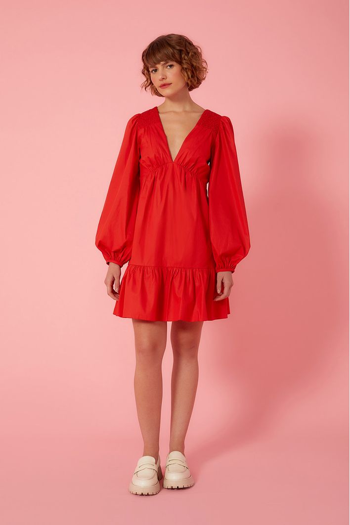 Vestido Curto Detalhe Lastex