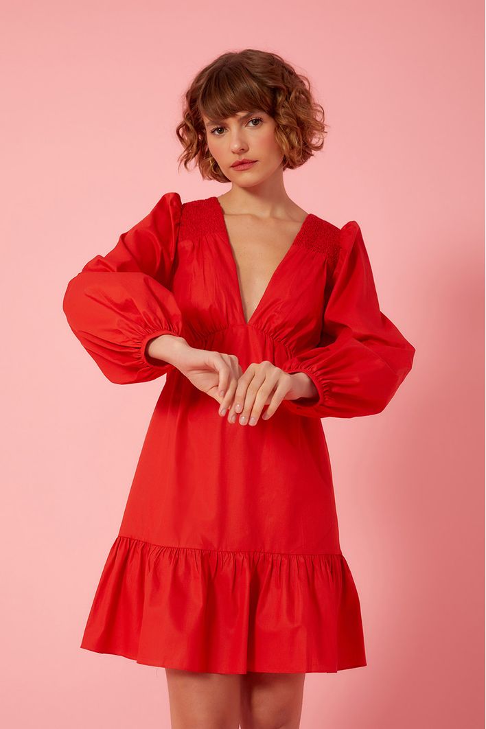 Vestido Curto Detalhe Lastex