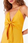 Vestido Curto Linho Amarração Busto