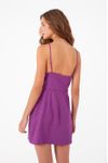 Vestido Curto Linho Amarração Busto