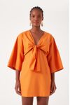 Vestido Curto Linho Mangão