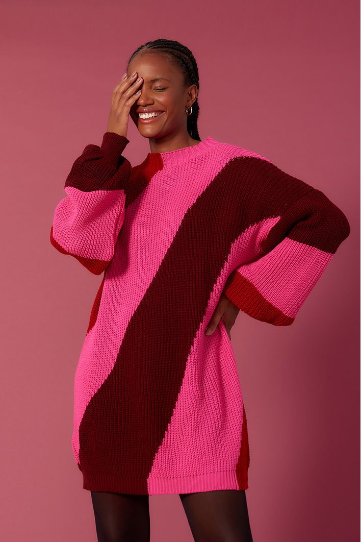 Vestido Tricot Três Cores