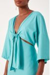 Vestido Curto Linho Mangão