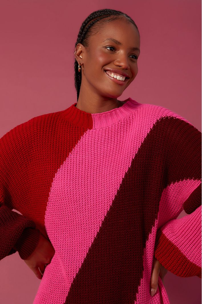 Vestido Tricot Três Cores